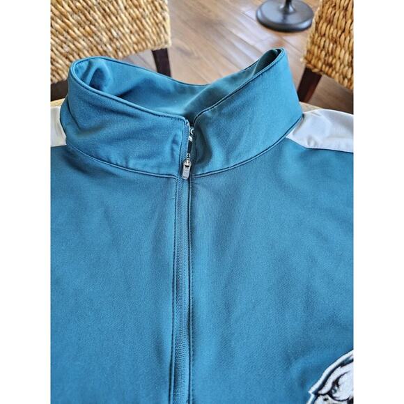 ANTIGUA PHILADELPHIA EAGLES 1/4 Zip Pullover Mens Large Green Fleece Jacket 2XL - Picture 2 of 9